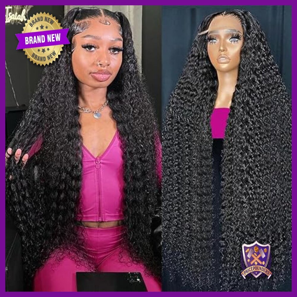 30 Inch Deep Wave Lace Front Wig Human Hair 13x6 HD Transparent 200% Density